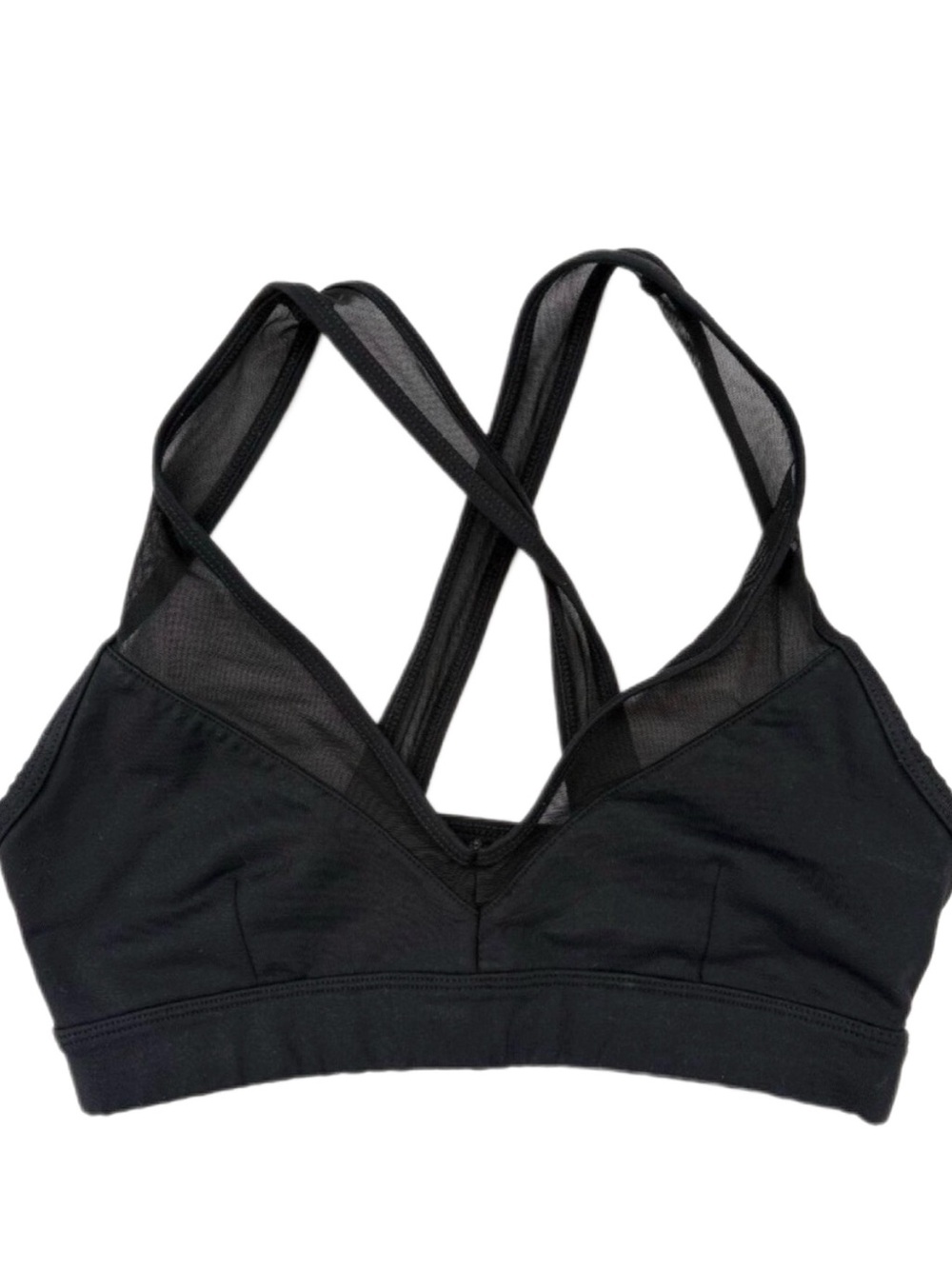 Alo Yoga Women’s XS Black Sports Bra Mesh Wireless Workout Pads Removed
